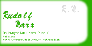 rudolf marx business card